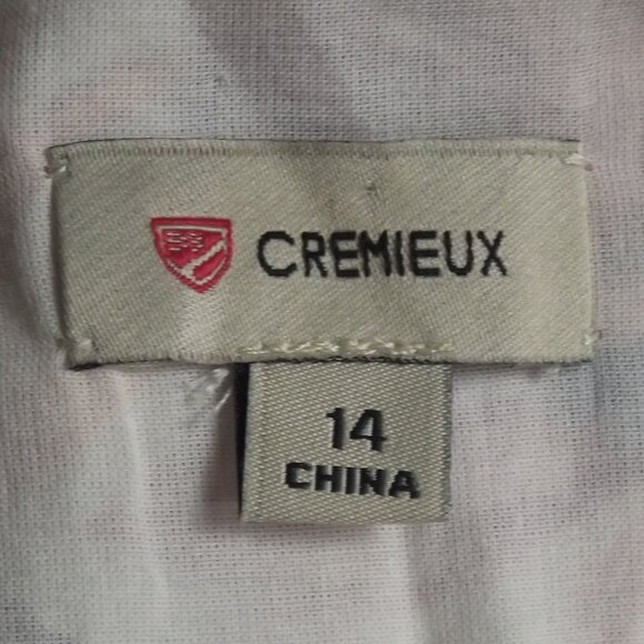 CREMIEUX Dress, 14, Floral, Accent Sash/belt, Sleeveless, White/Purple - Picture 12 of 13